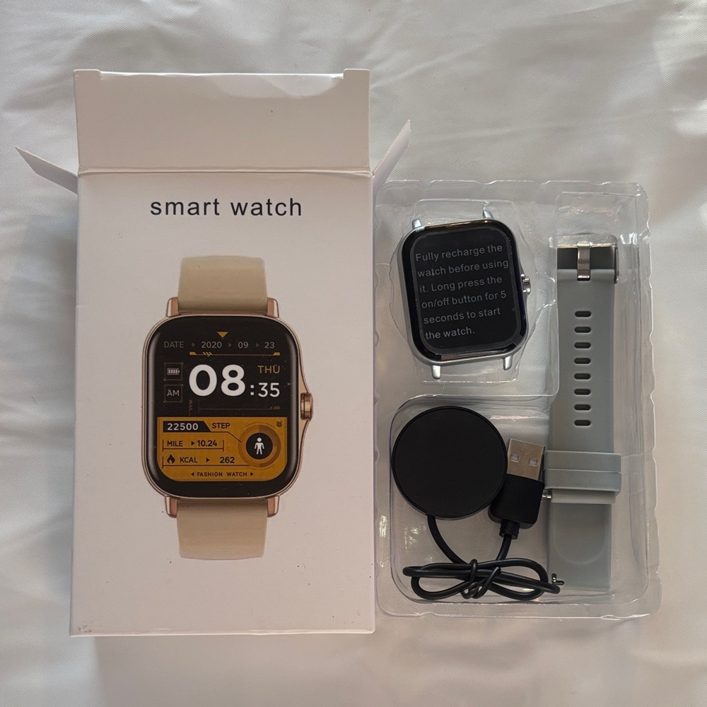 Smart Watch (Silver) with Gray Band